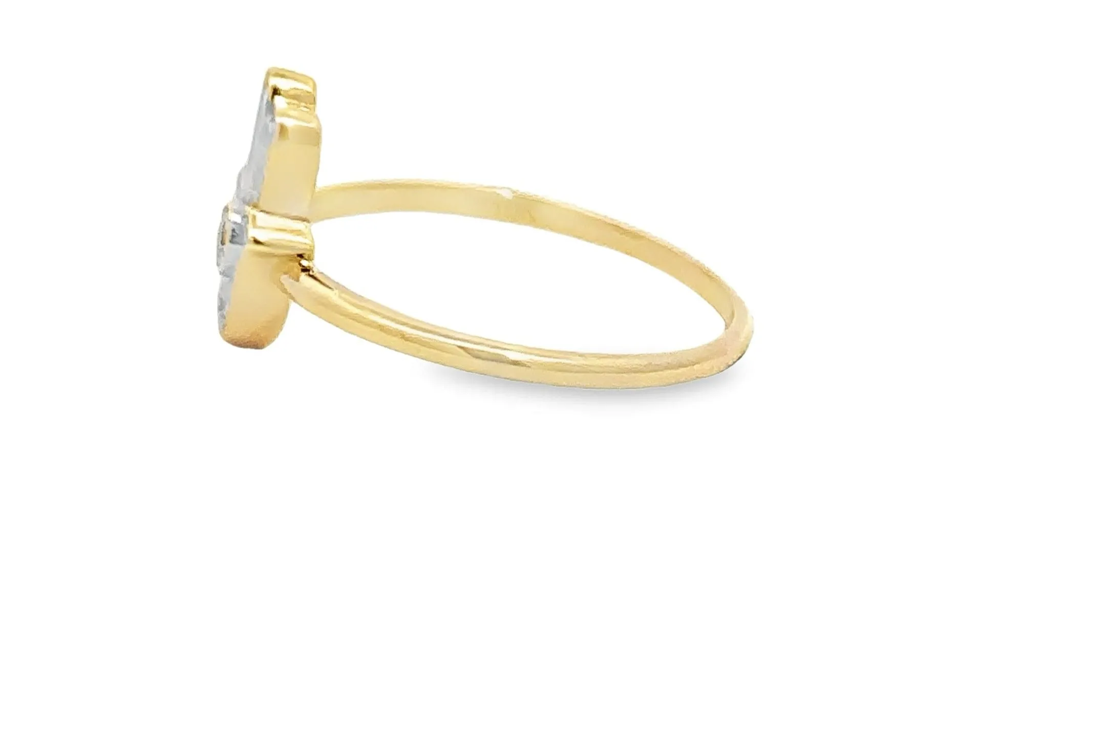 10k Gold 0.13 Diamond Hamsa Hand Ring