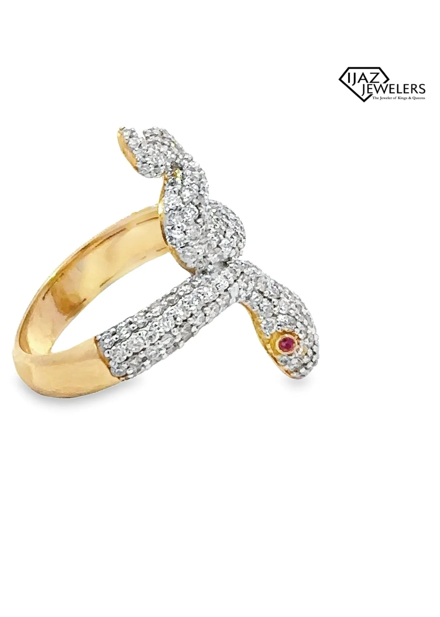 10K Gold 1.67 CTW Diamond Snake Ring