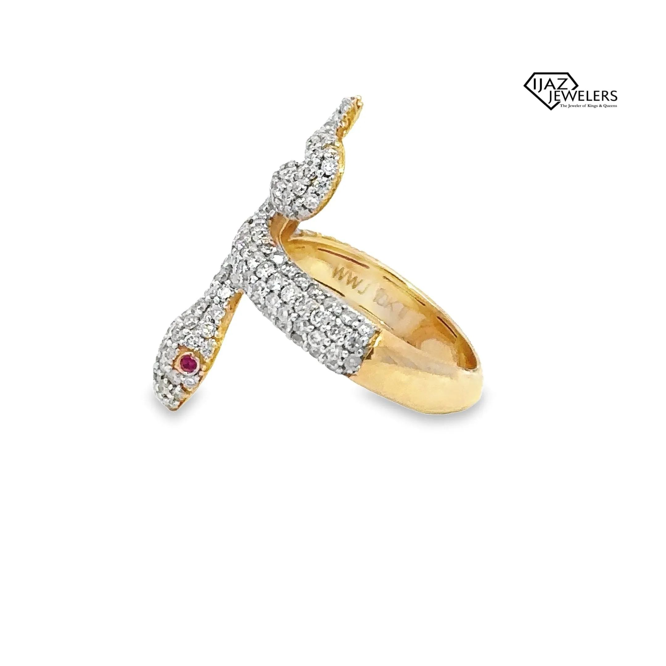 10K Gold 1.67 CTW Diamond Snake Ring