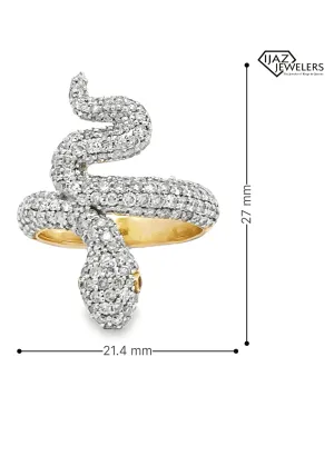 10K Gold 1.67 CTW Diamond Snake Ring