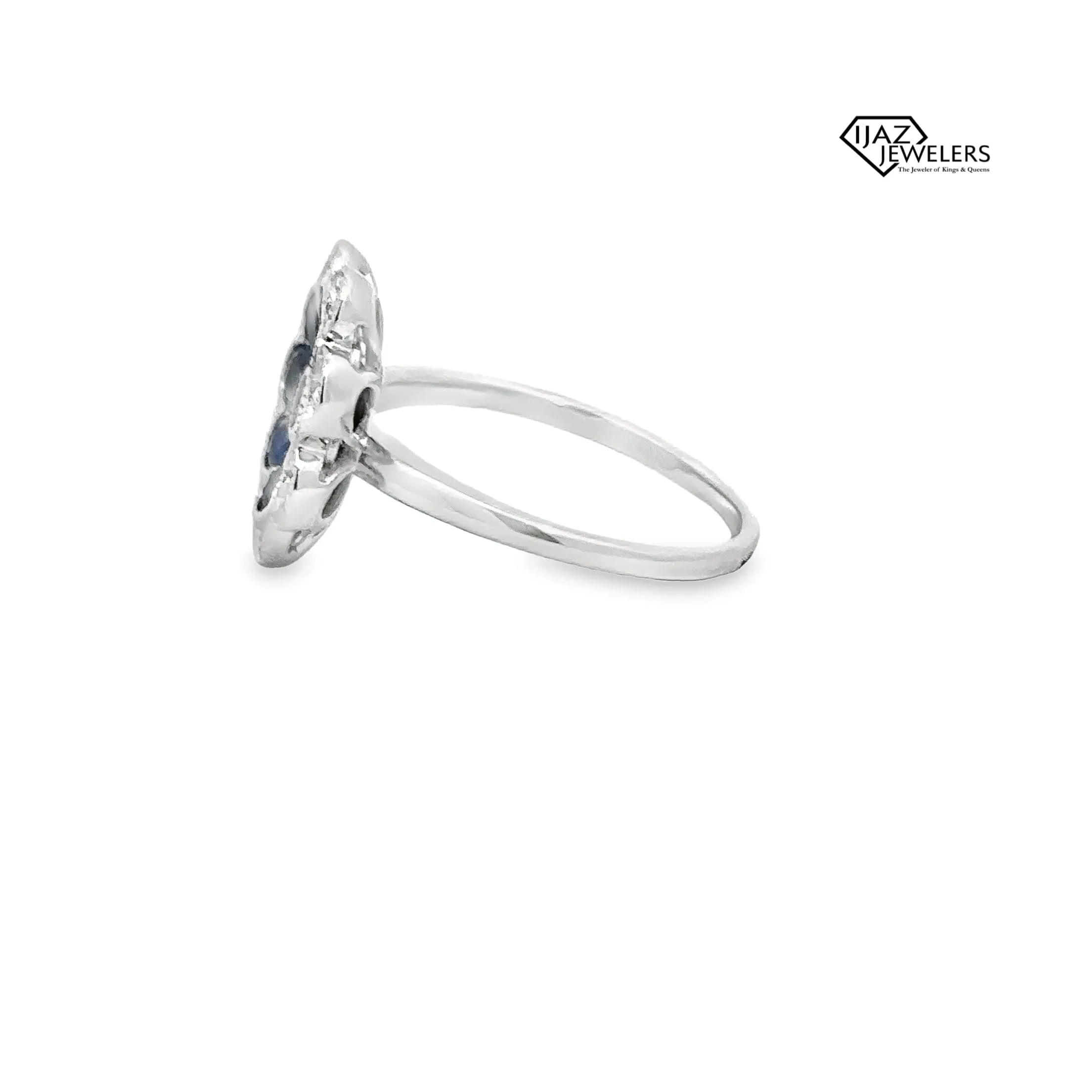 14K White Gold Diamond Sapphire Ring