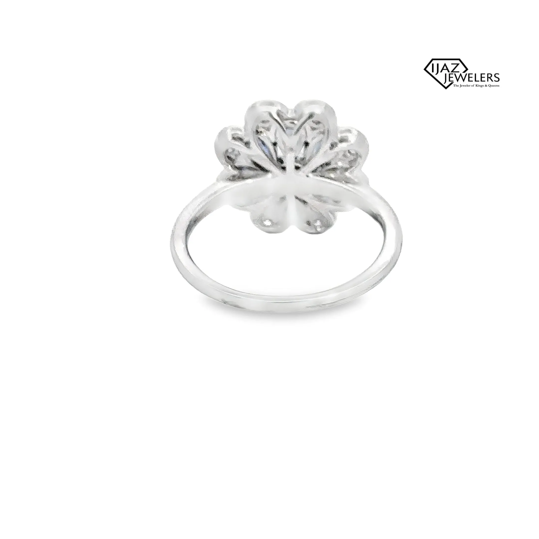 14K White Gold Diamond Sapphire Ring