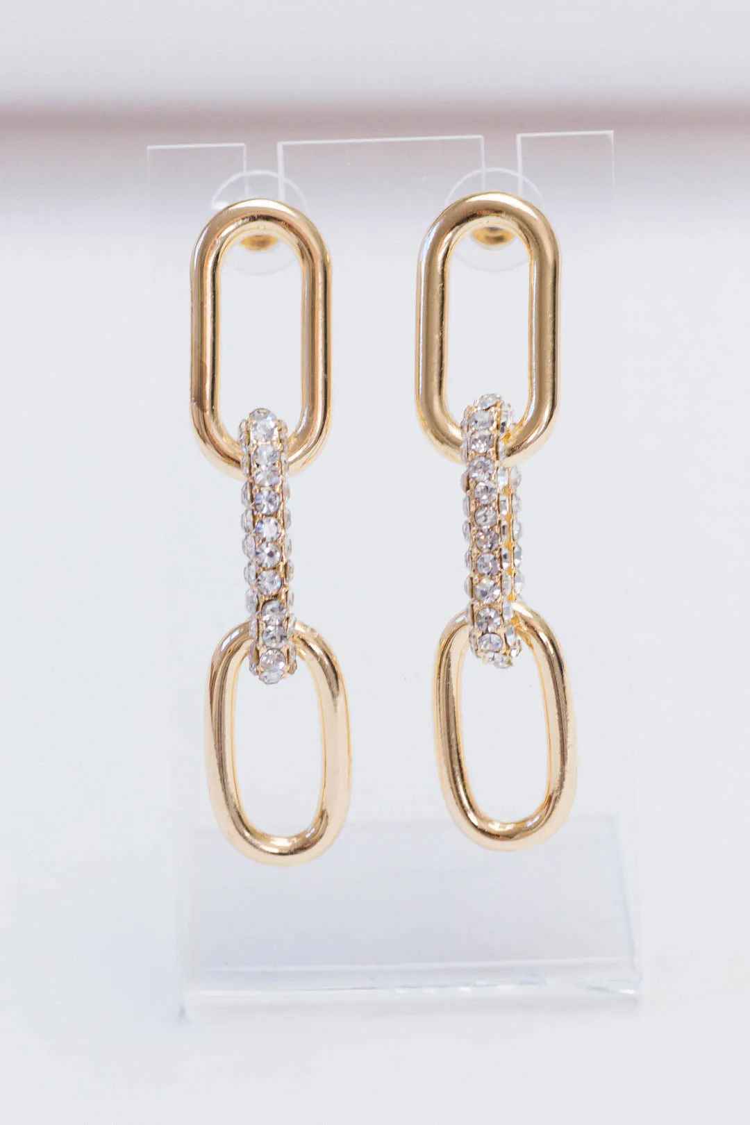Baller Drop Link Earrings, Gold
