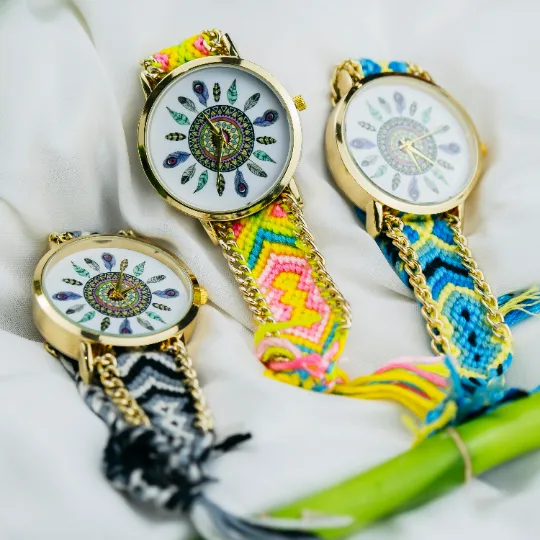 Boho Mandala Art Colourful Bracelet Bohemian Wrist Watch