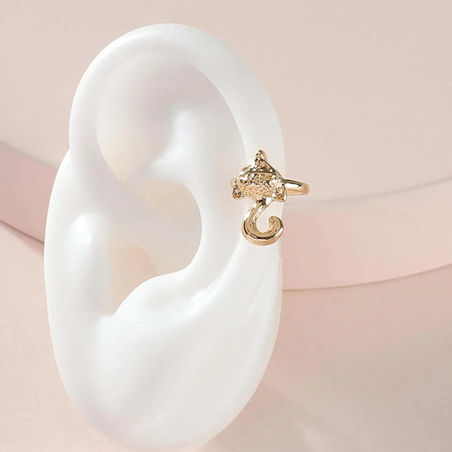Cat Earrings Stud Cute Cat Lover Gifts for Women Silver Frog Cuff Earrings Unique Gifts Fun Animal Earrings Cat Themed Gifts Jewelry for Women