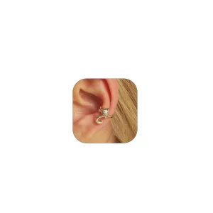 Cat Earrings Stud Cute Cat Lover Gifts for Women Silver Frog Cuff Earrings Unique Gifts Fun Animal Earrings Cat Themed Gifts Jewelry for Women