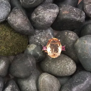 Citrine & Rhodolite Garnet Cocktail Ring