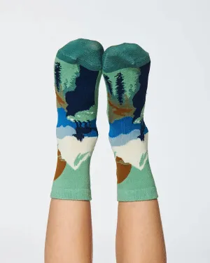 Deux Par Deux Boys Landscape Socks  G20YBS  Jadeite