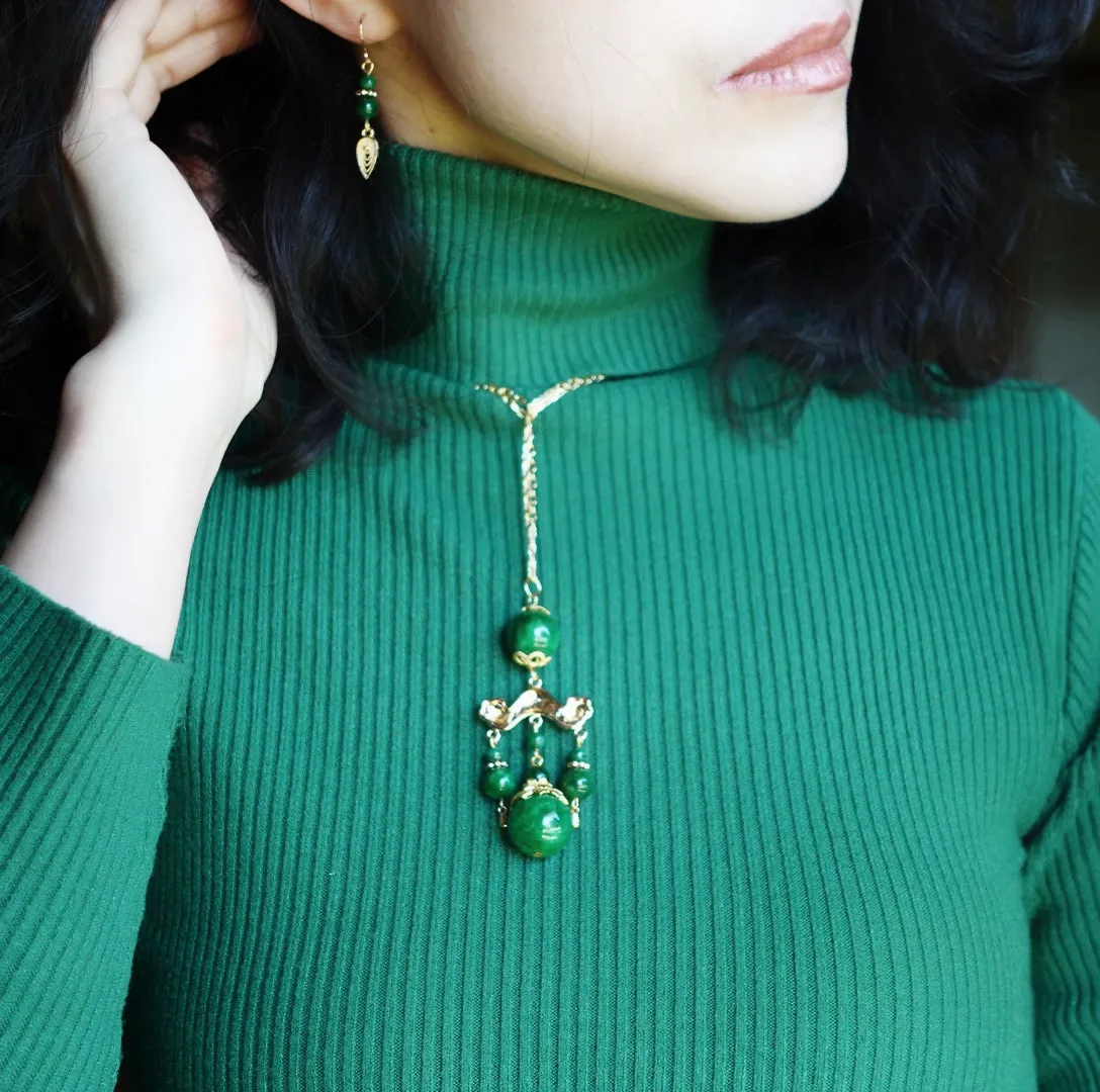Elf Forest Long Tassel Necklace Gold