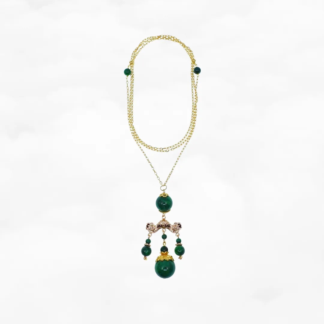 Elf Forest Long Tassel Necklace Gold