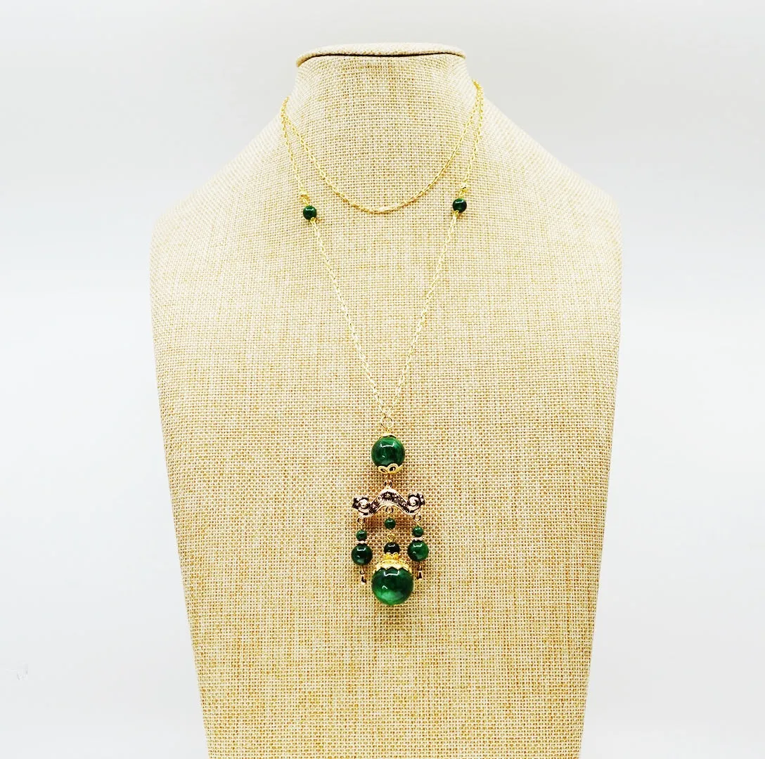 Elf Forest Long Tassel Necklace Gold