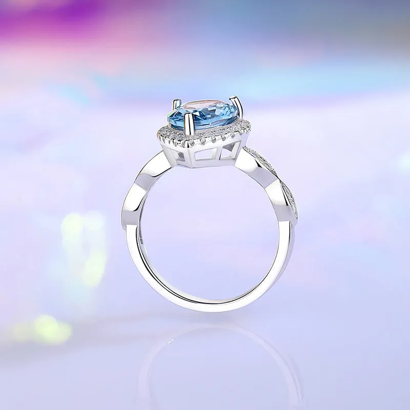 Fashion Colored Gems S925 Sterling Silver Ring