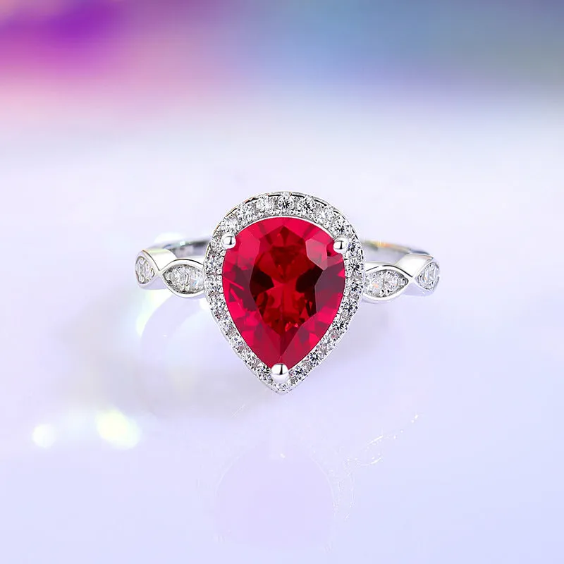 Fashion Colored Gems S925 Sterling Silver Ring