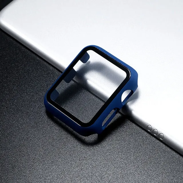 Glass Cover For Apple Watch case 44mm 40mm 42mm 38mm iWatch case Accessorie bumper Screen Protector Apple watch serie 3 4 5 6 SE