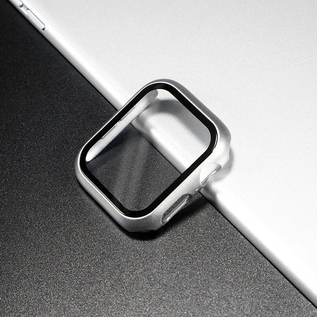 Glass Cover For Apple Watch case 44mm 40mm 42mm 38mm iWatch case Accessorie bumper Screen Protector Apple watch serie 3 4 5 6 SE