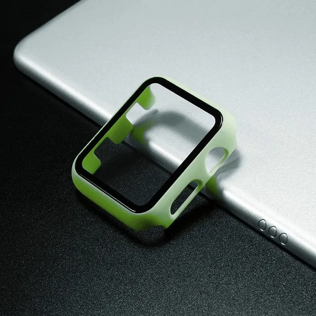 Glass Cover For Apple Watch case 44mm 40mm 42mm 38mm iWatch case Accessorie bumper Screen Protector Apple watch serie 3 4 5 6 SE