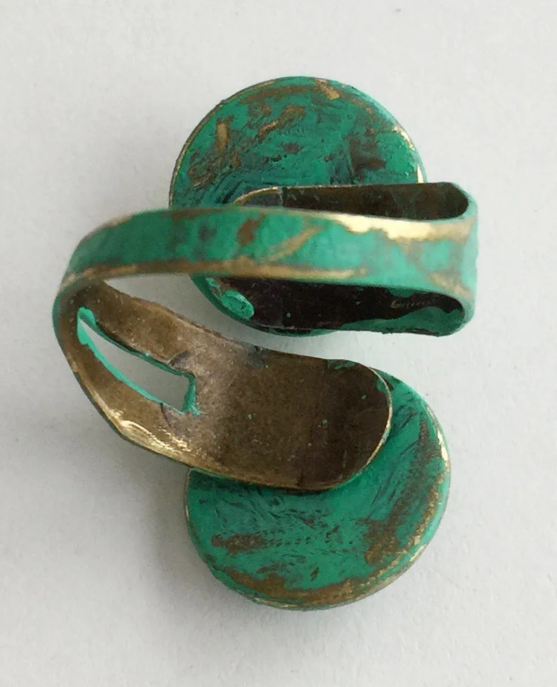 Glass Mermaid Cabochon Adjustable Wrap Ring v1