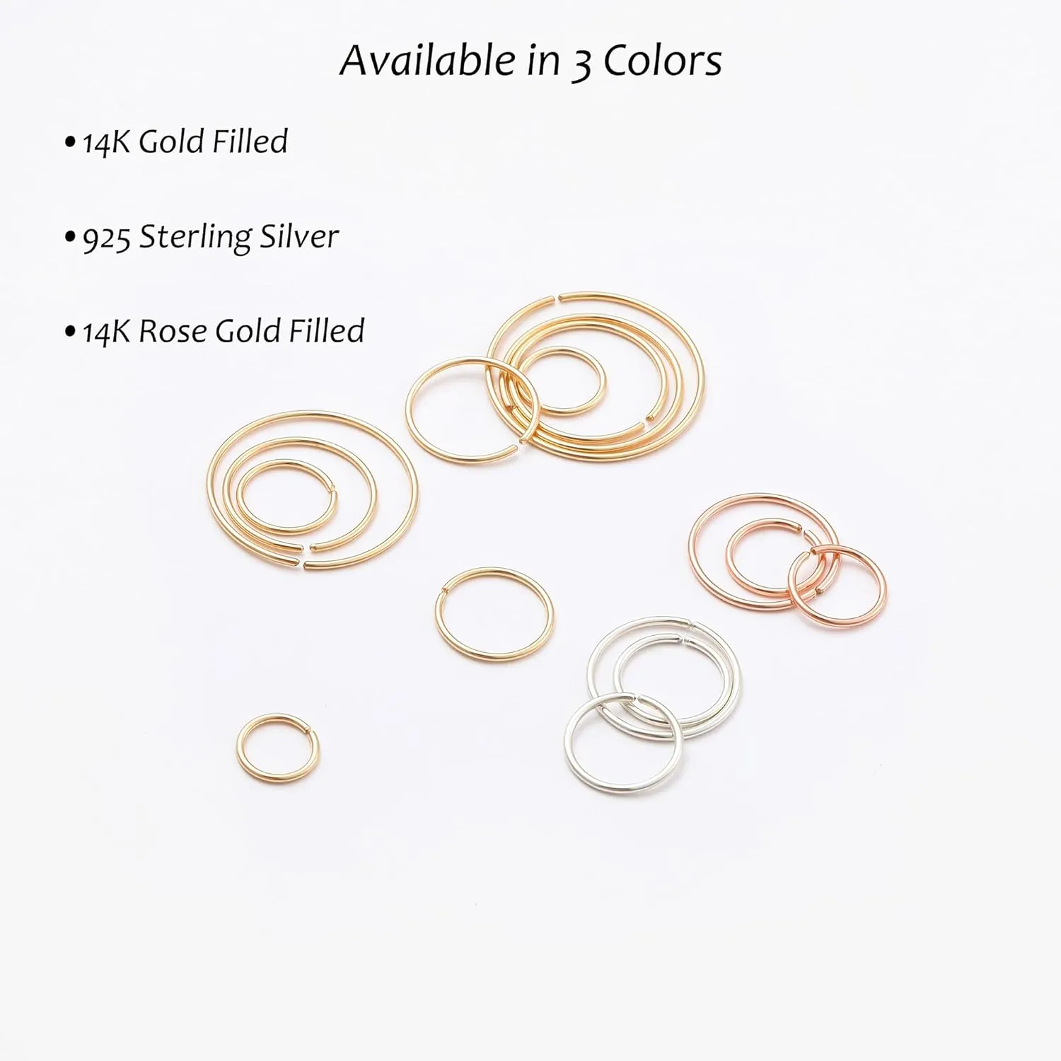 Gold Conch Hoops Earrings for Women, Conch Piercing Jewelry Gold, 14K Gold Filled, 22 Guage, 11mm, 22g