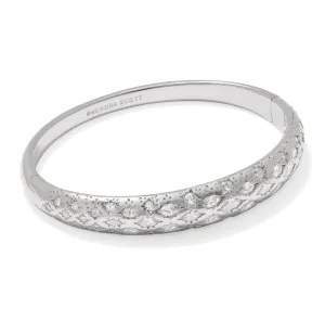 Holland Silver Bangle Bracelet in White Crystal (M/L) | KENDRA SCOTT