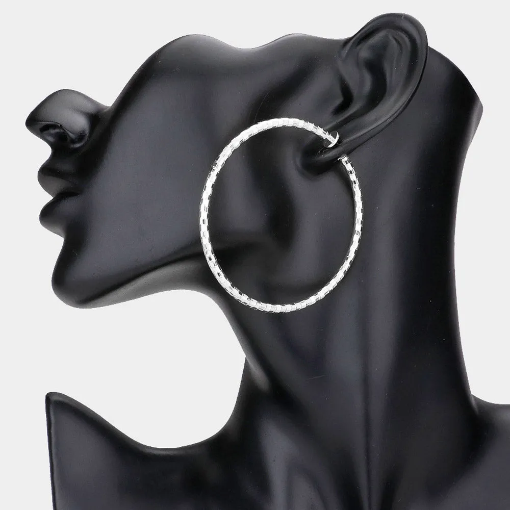 iLLASPARKZ 2.25 Inch Metal Hoop Clip On Earrings
