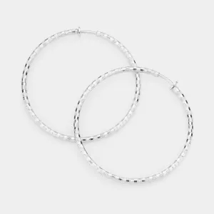 iLLASPARKZ 2.25 Inch Metal Hoop Clip On Earrings