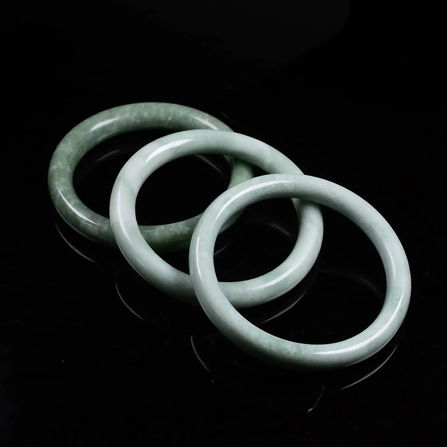 Jade Bracelet for Women, 100% Natural Green Jade, Good Luck Genuine Grade A Round Jade Bangles with Jewelry Box and Certificate, Inner 2.12-2.52''/54-64mm