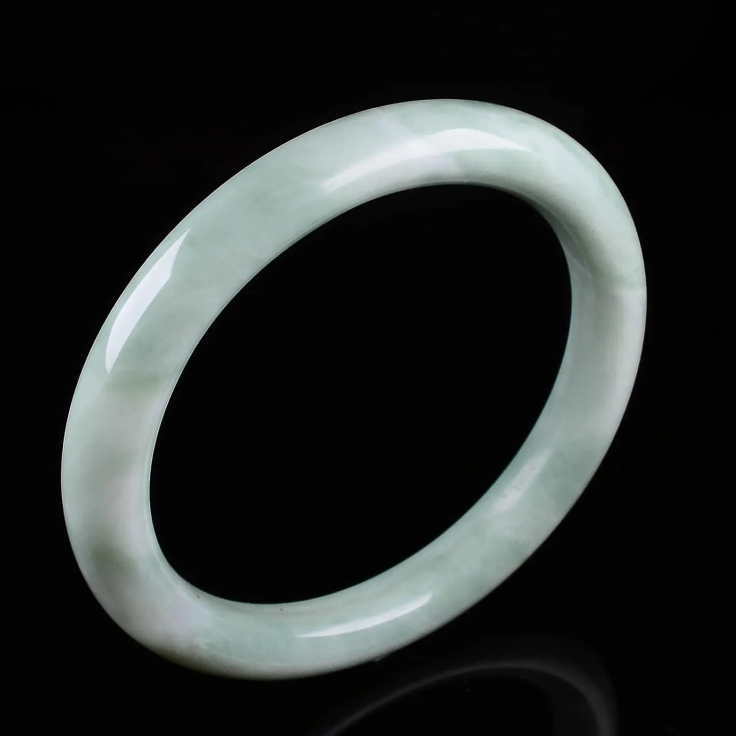 Jade Bracelet for Women, 100% Natural Green Jade, Good Luck Genuine Grade A Round Jade Bangles with Jewelry Box and Certificate, Inner 2.12-2.52''/54-64mm