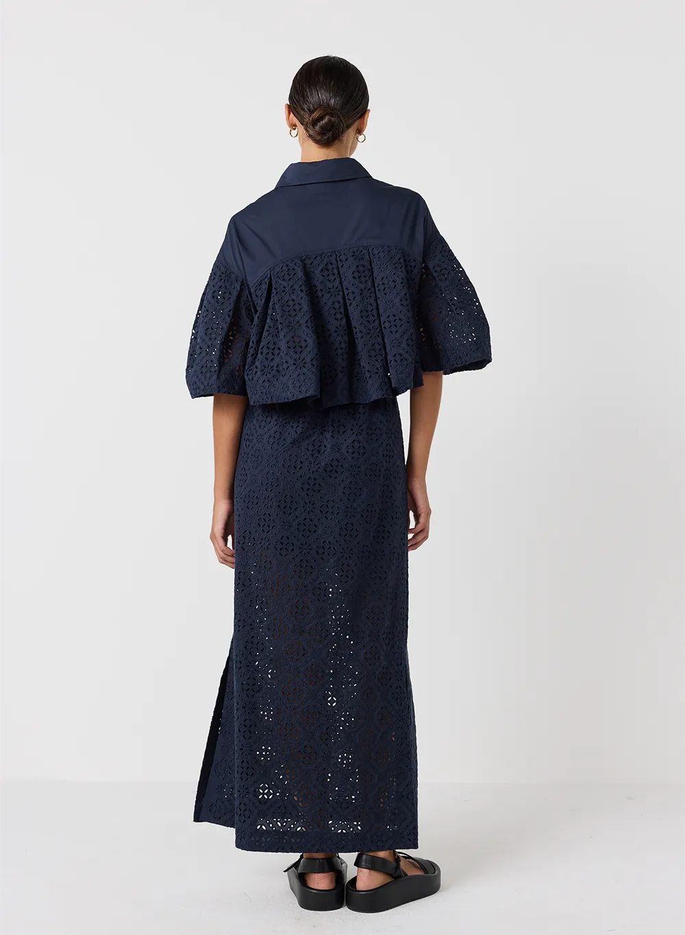 Karine Organic Cotton Broderie Maxi Skirt