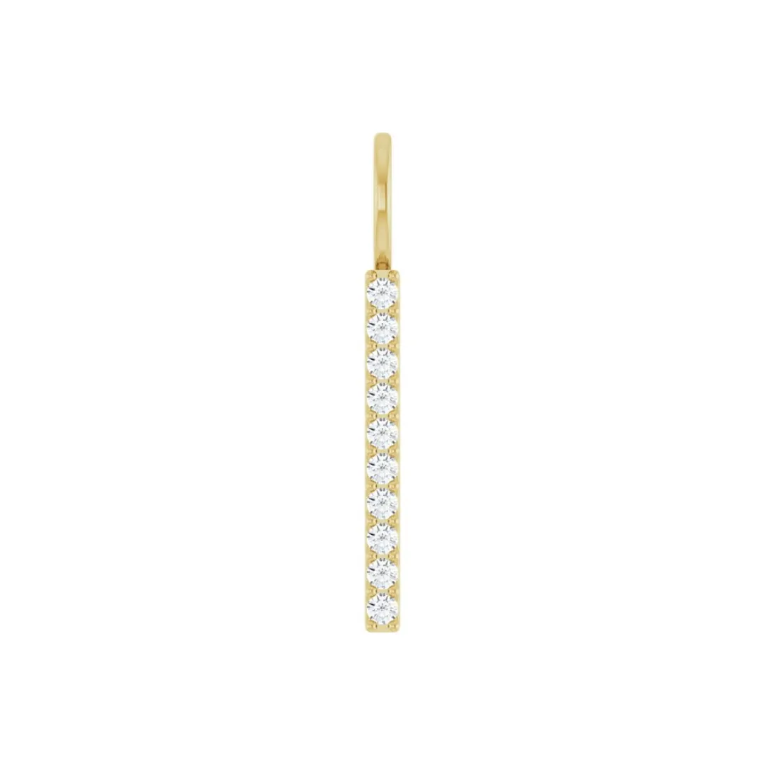 LONG DIAMOND VERTICAL BAR PENDANT
