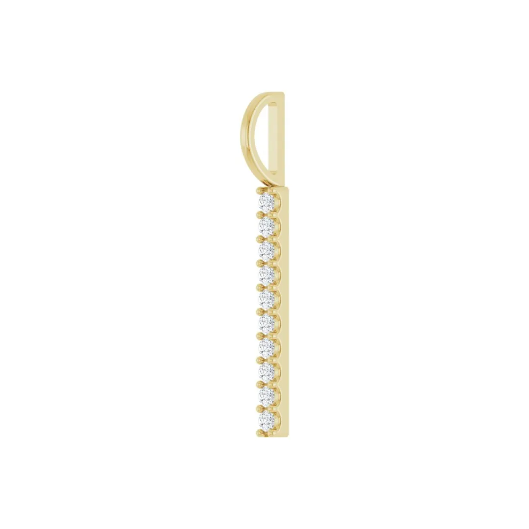 LONG DIAMOND VERTICAL BAR PENDANT