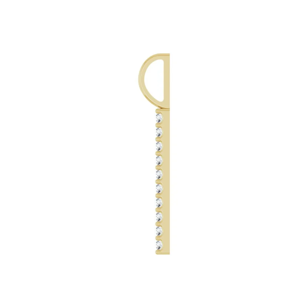 LONG DIAMOND VERTICAL BAR PENDANT