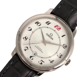Omega De Ville 424.53.40.20.04.002 Silver K18 White Gold Watch Men's Used