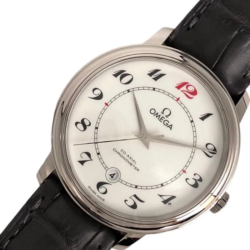 Omega De Ville 424.53.40.20.04.002 Silver K18 White Gold Watch Men's Used