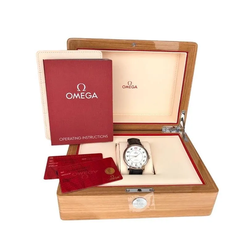 Omega De Ville 424.53.40.20.04.002 Silver K18 White Gold Watch Men's Used