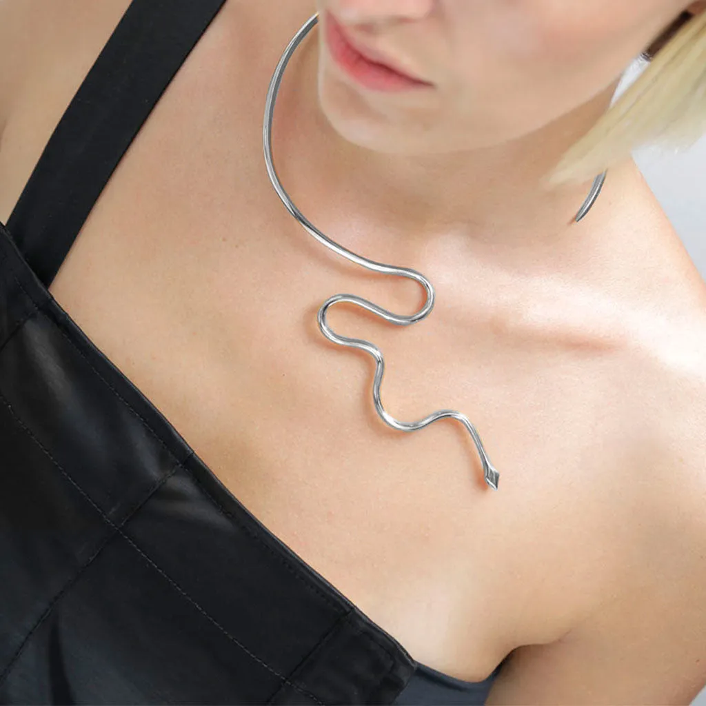 SLITHER SNAKE SILVER CHOKER