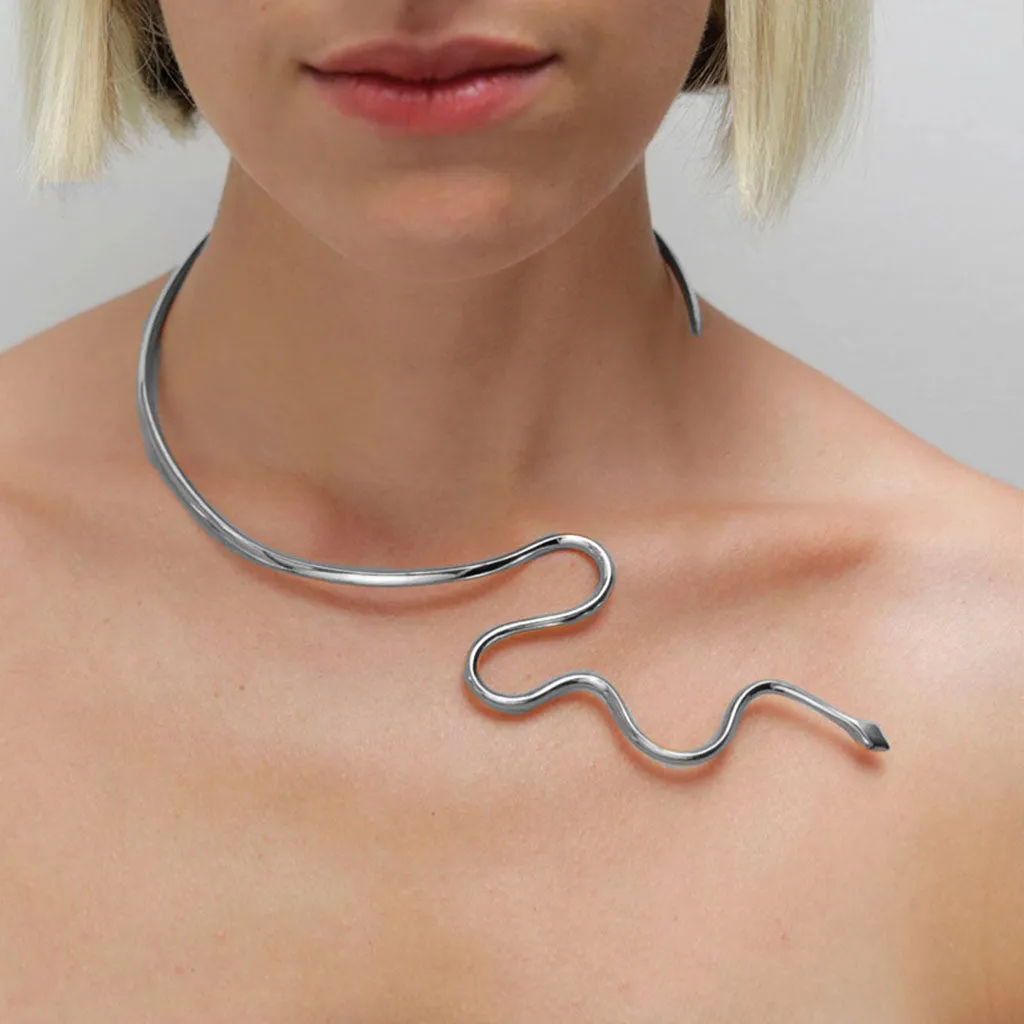 SLITHER SNAKE SILVER CHOKER