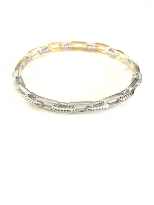 Two Tone Reversible Link Bangle