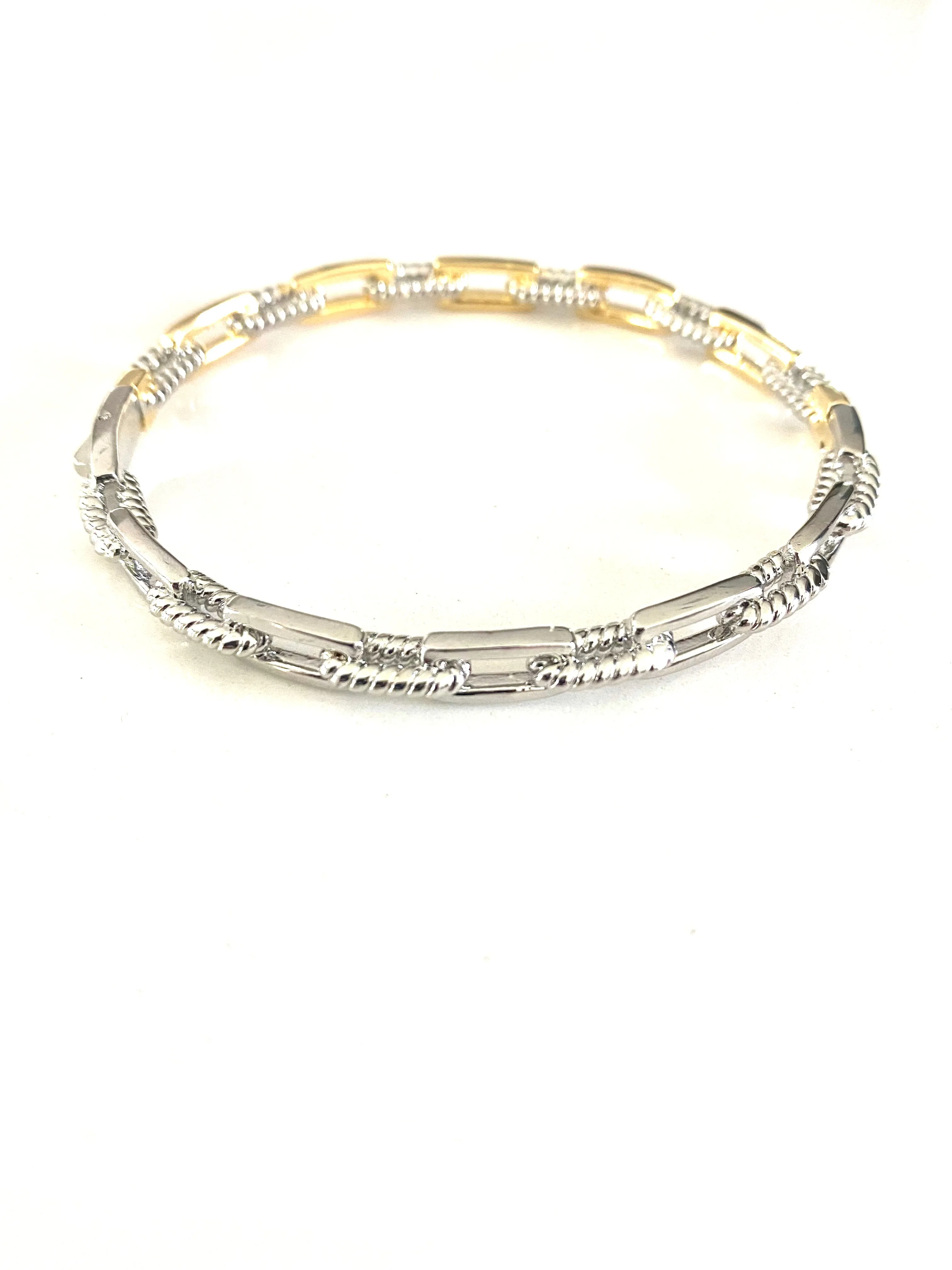 Two Tone Reversible Link Bangle