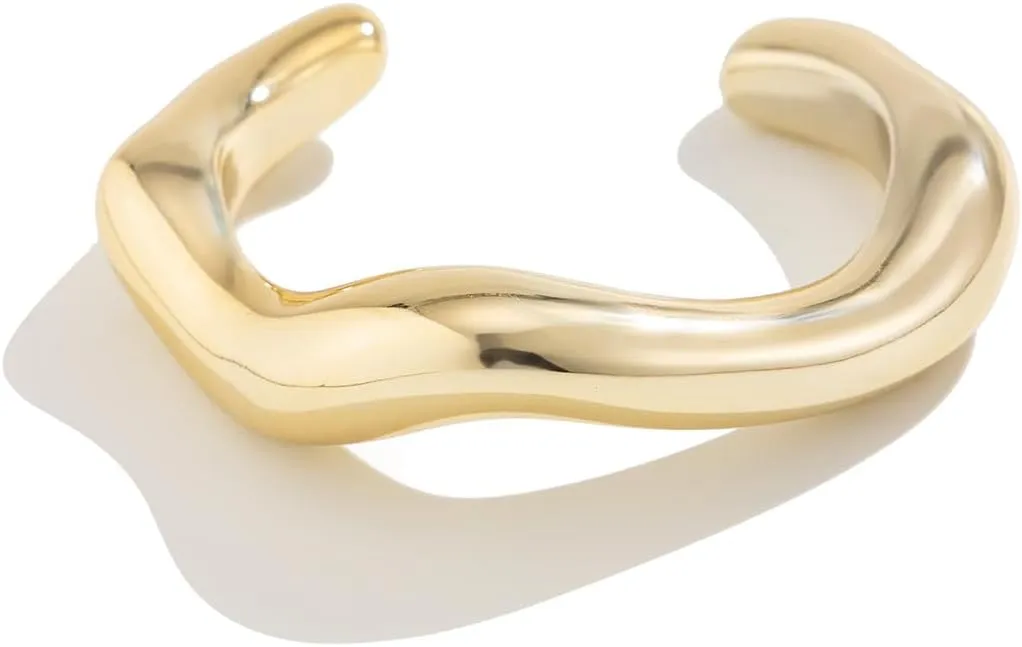 ZMANYIJEW Chunky Gold Bracelets for Women Wide Gold Cuffs Bangle Exaggerate Hollow Out Adjustable Bracelets Punk Vintage Jewelry