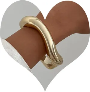 ZMANYIJEW Chunky Gold Bracelets for Women Wide Gold Cuffs Bangle Exaggerate Hollow Out Adjustable Bracelets Punk Vintage Jewelry