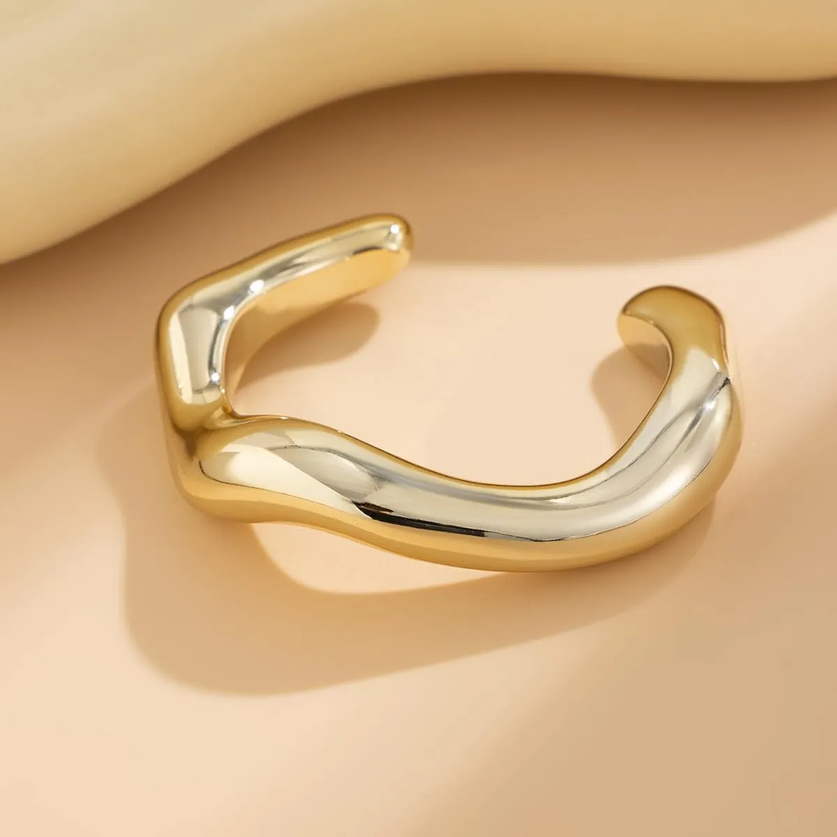 ZMANYIJEW Chunky Gold Bracelets for Women Wide Gold Cuffs Bangle Exaggerate Hollow Out Adjustable Bracelets Punk Vintage Jewelry